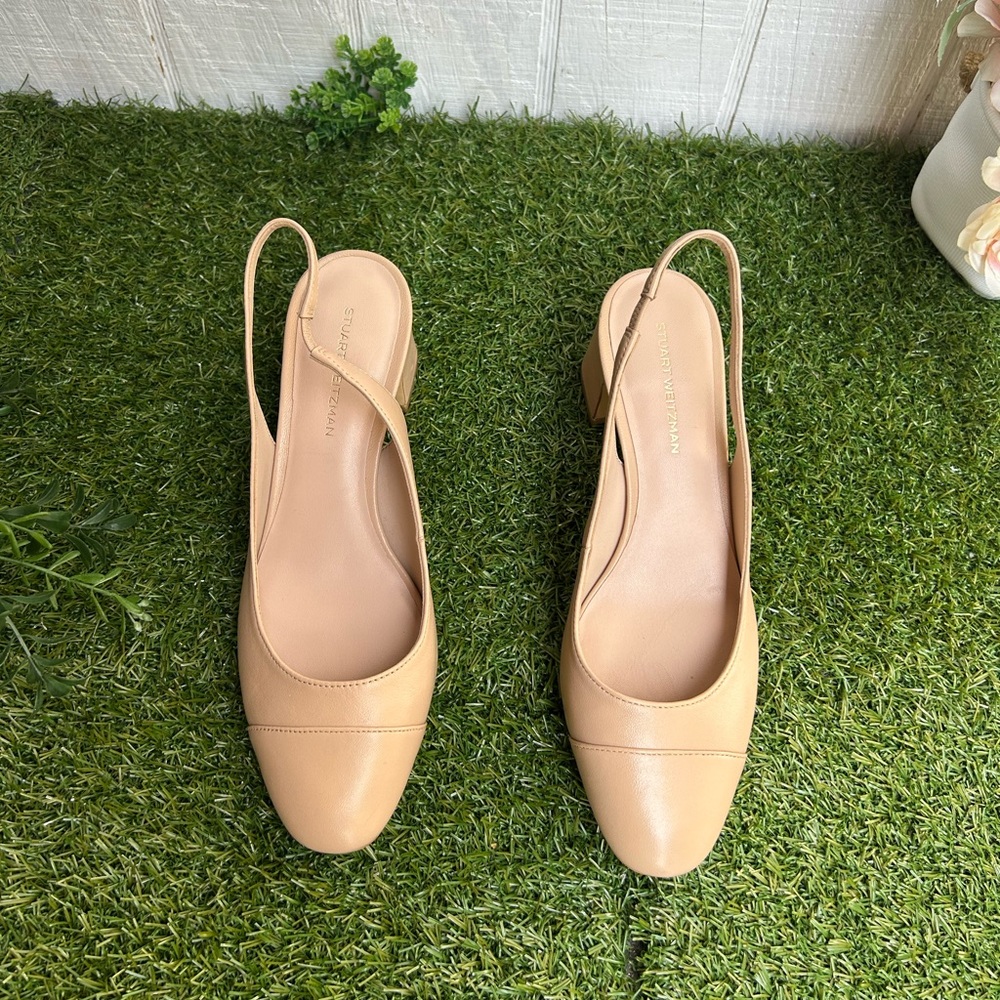 Stuart Weitzman 
Milla 55 Slingback Pump women 
495 Sz6 gently used
Golden Beige - Picture 6 of 16